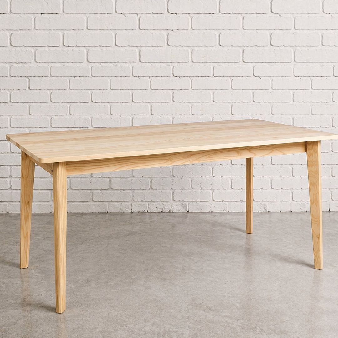 Loft Living Rectangular Table in Ash Wood 1.6m Cotton White