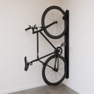 Studio Vertical Bike Storage Wall Rack in Black Wood & Steel