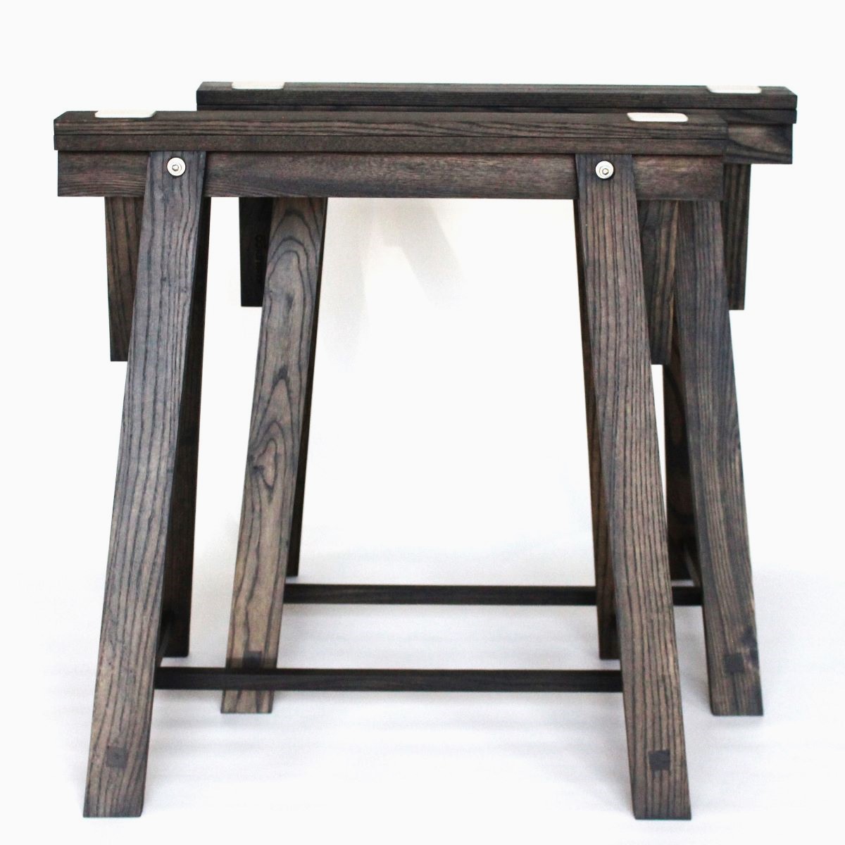 Loft Living Trestle Desk with Legs Height-adjustable from 81 to 100cm in Charcoal and 1.6m Width Desktop in White - Image 8
