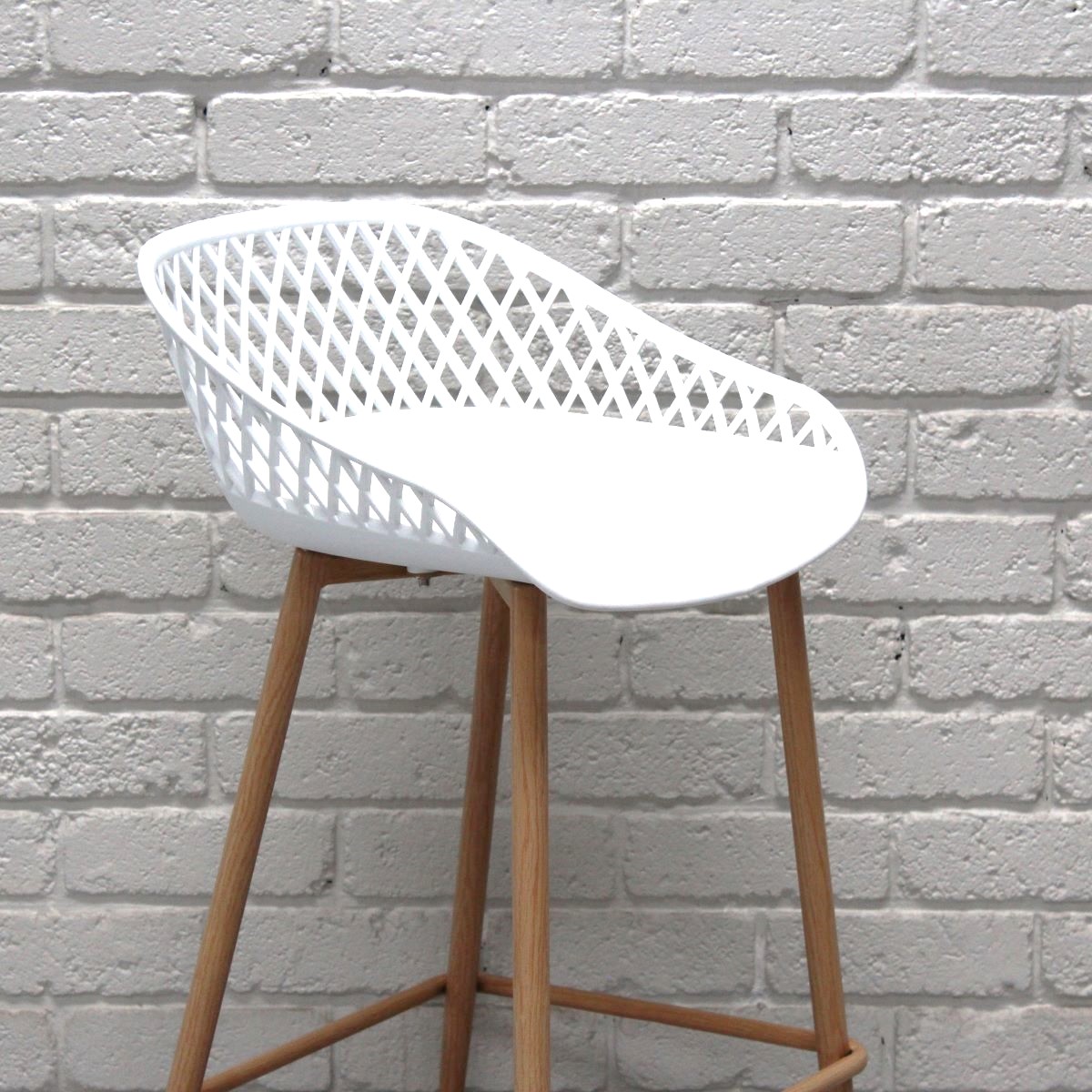 Loft Living Kurv Kitchen Stool 65cm Steel Frame and PP Seat White - Image 2