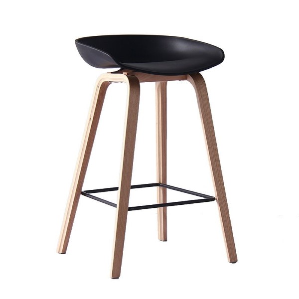 Studio Modern Camden Barstool 75cm H in Natural Wood and PP Black