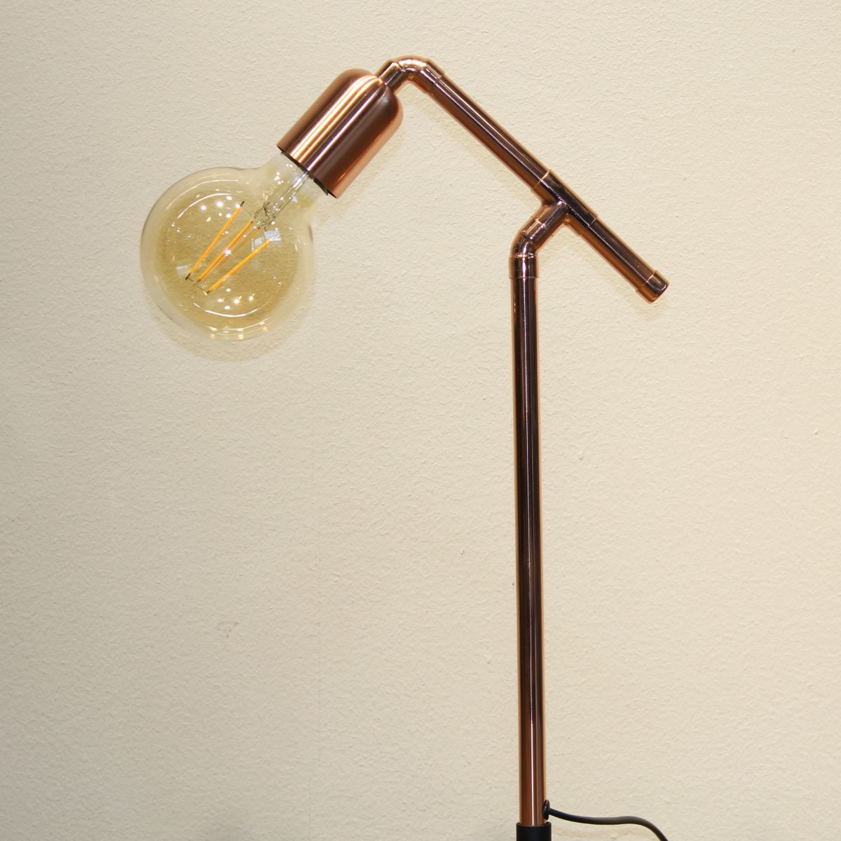Loft Table LED Lamp 47cm H Polished Copper with Black Steel Base - Image 3