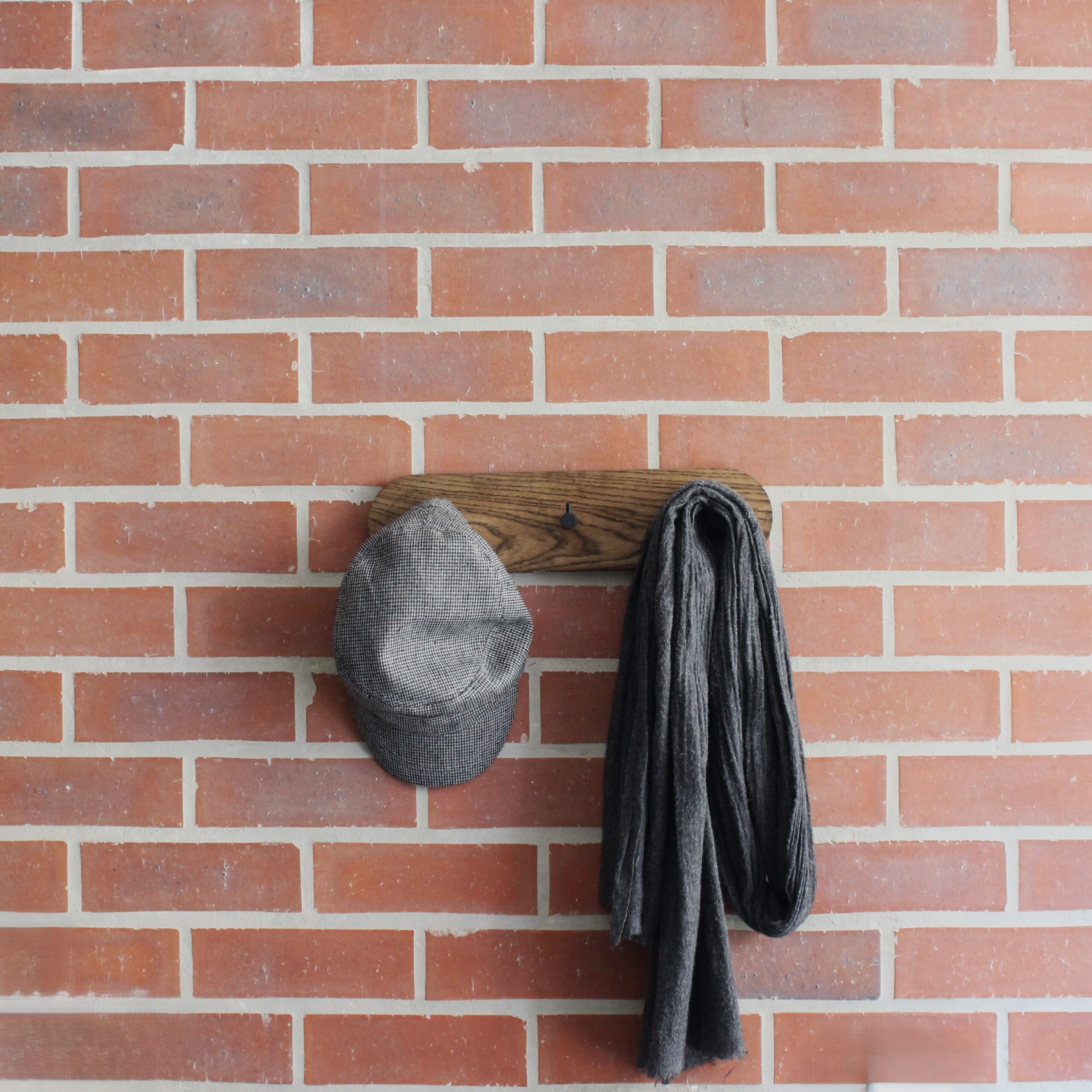 Studio Ash Wood 3 Coat Wall Rack in Coffee and Black Steel - Image 3