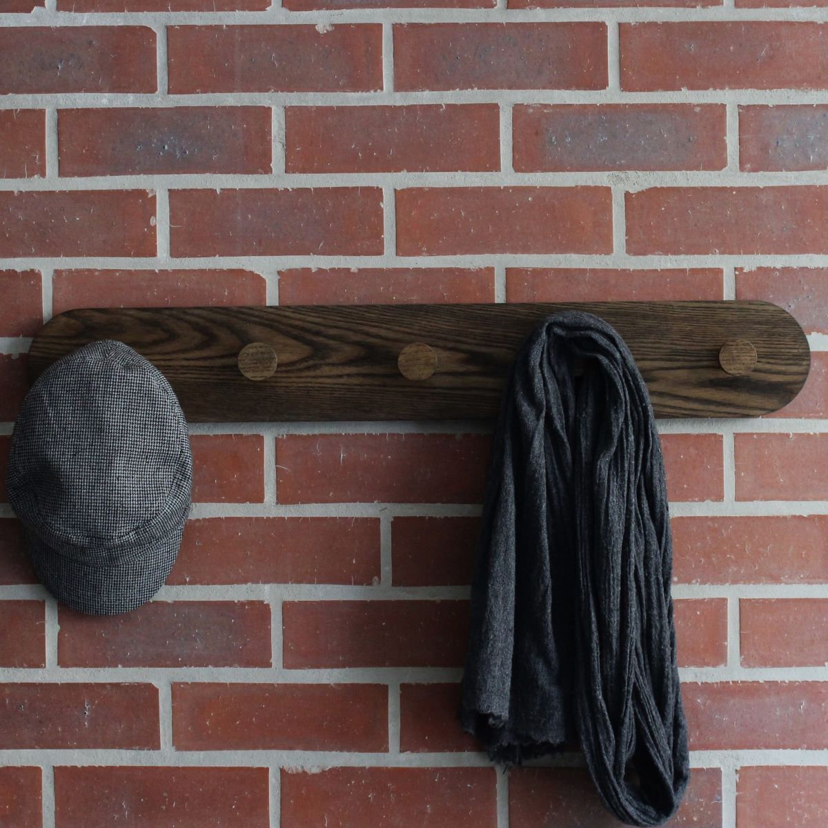 Studio Ash Wood 5 Coat Wall Rack in Coffee - Image 3