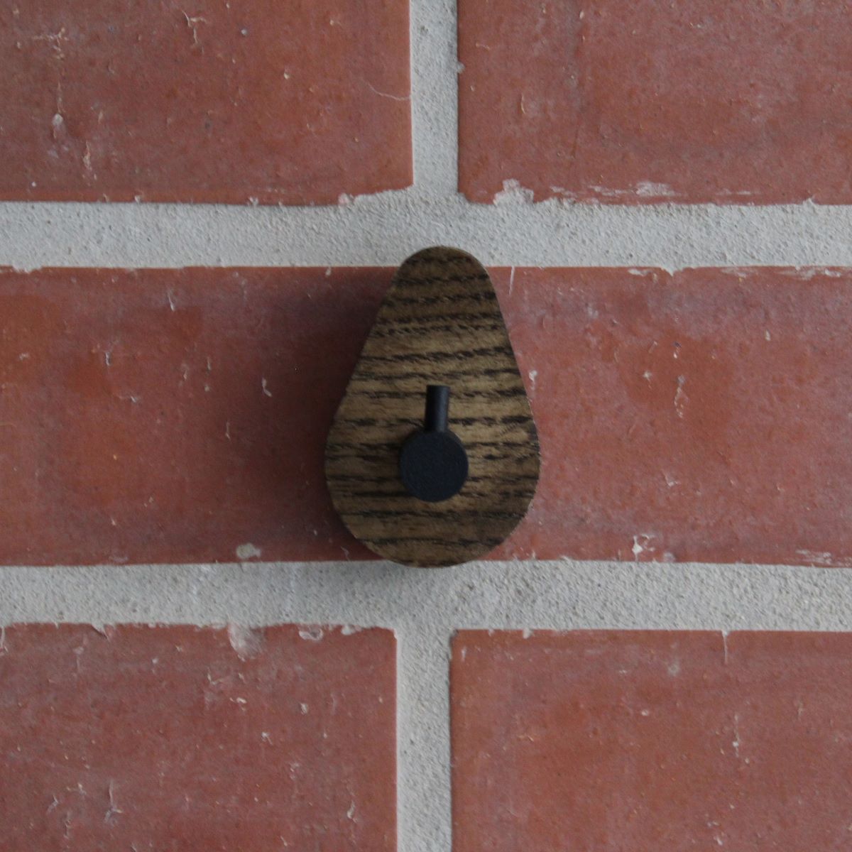 Studio Ash Wood Wall Hook Set of 2 in Coffee and Black Steel - Image 3