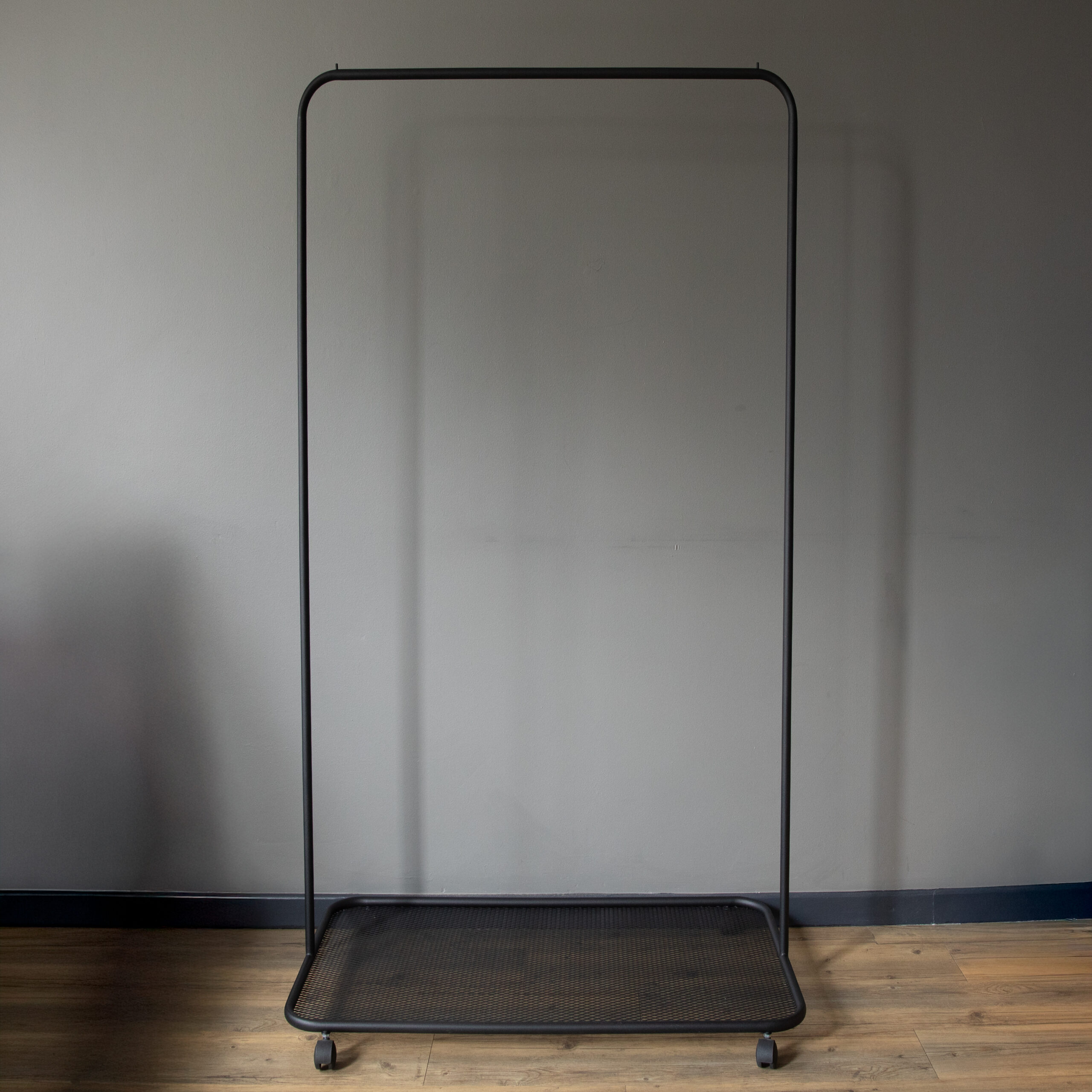 Loft Clothing Trolley with Shelf and Wheels 104cm L x 156cm H Black