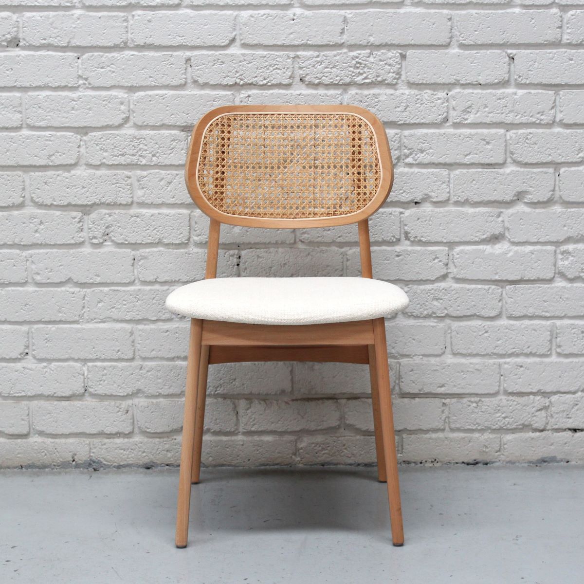 Loft Danish Dining Chair in Solid Blonde Beech Wood and Upholstered Seat
