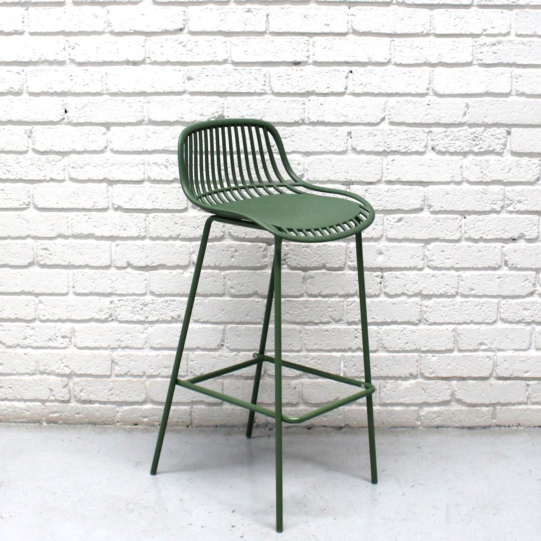 Urban Amanzi Bar Stool 75cm Mild Steel Sage Green - Image 2