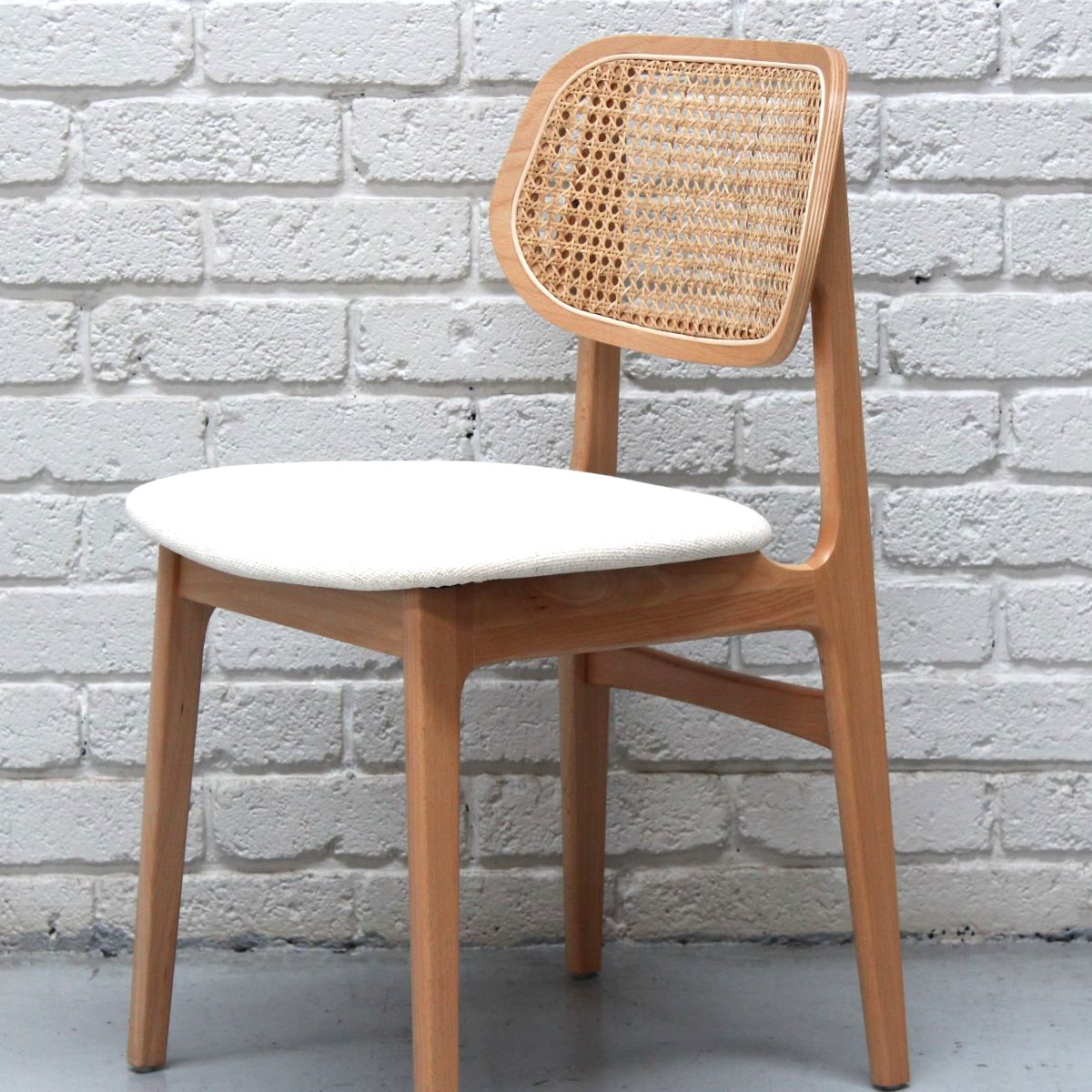 Loft Danish Dining Chair in Solid Blonde Beech Wood and Upholstered Seat - Image 3