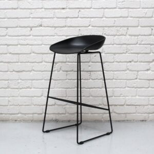 Studio Camden Kitchen Stool 65cm Mild Steel Frame and PP Seat Black