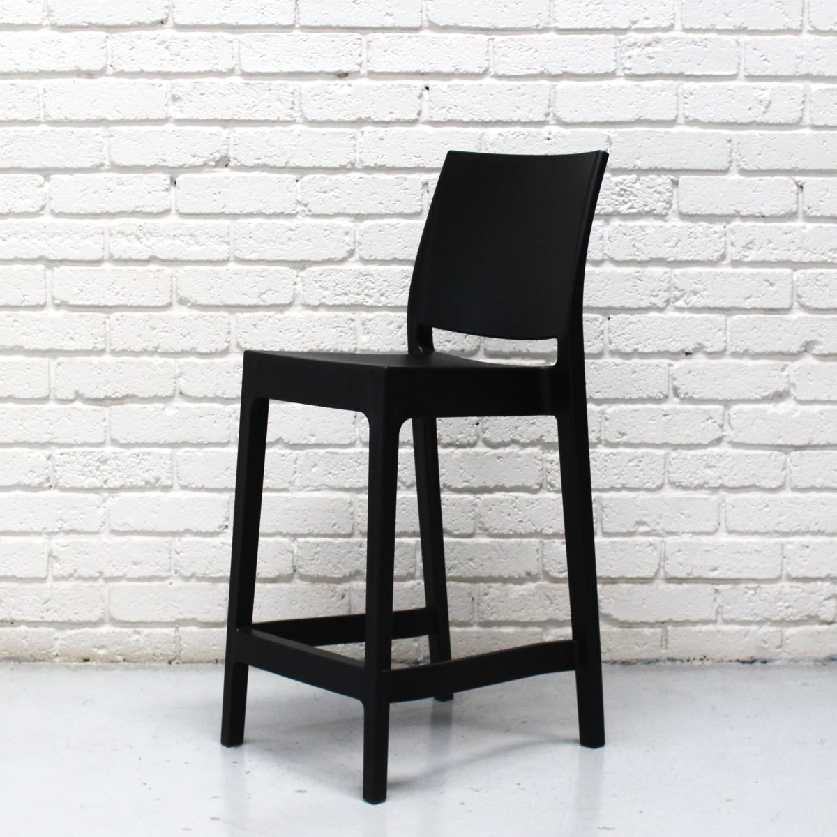 Studio Modern Maya Kitchen Stool 65cm in Black Polypropylene